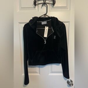 Juicy Couture Black Velour Hoodie Jacket Small NWT